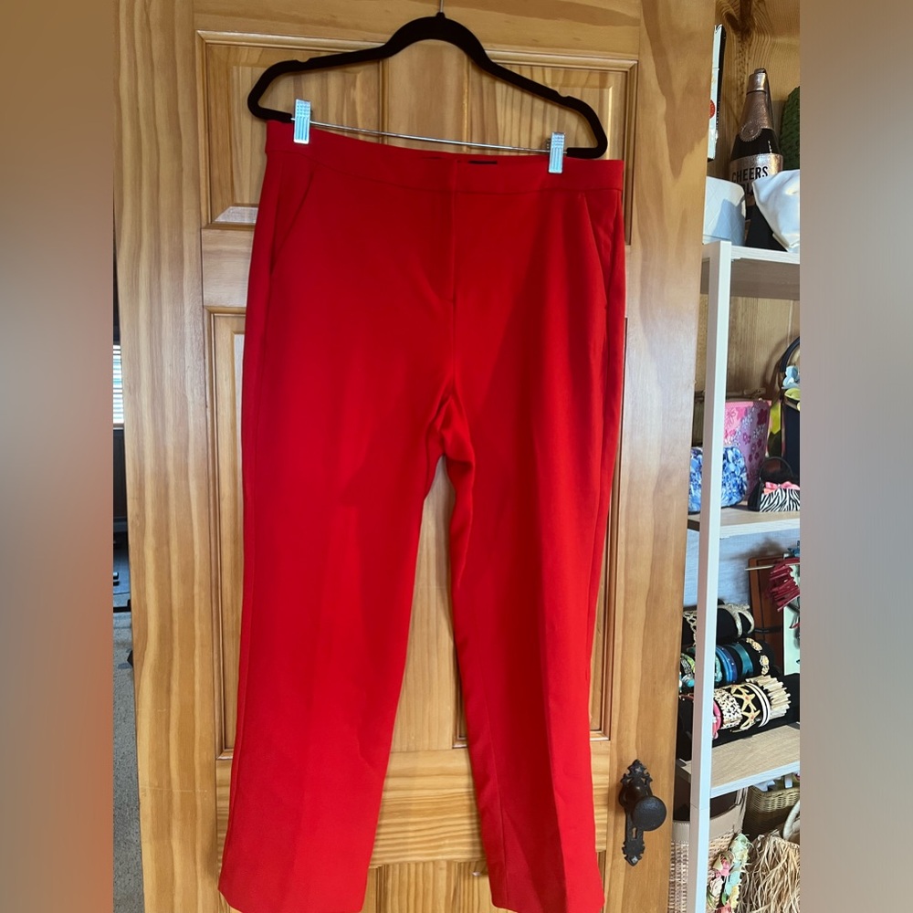 J.Crew Kate straight leg three season pant size 14 in red.